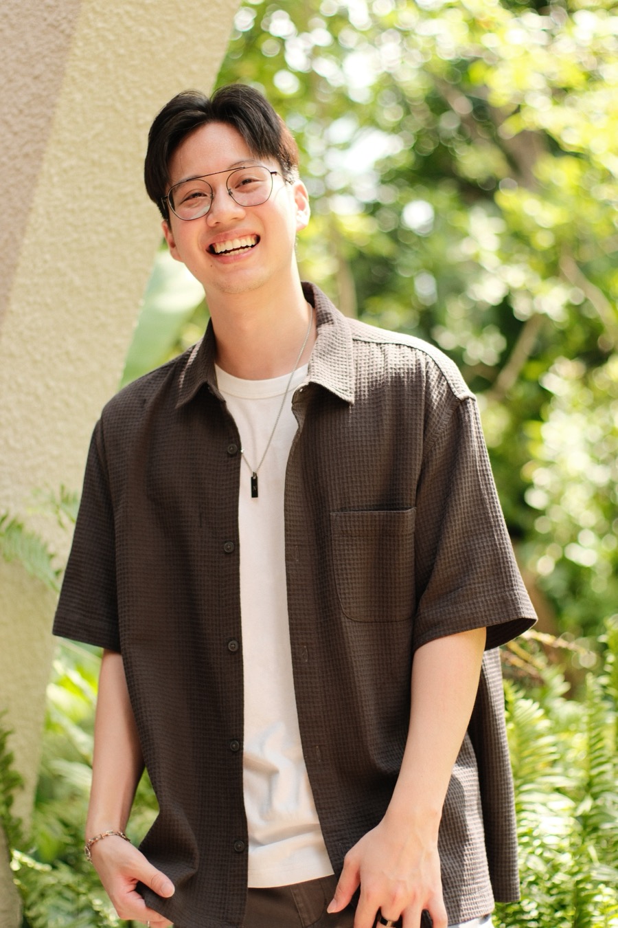 Portrait of Bank outdoors